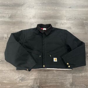 Carhartt cropped Black and Red Quilted Detroit inspired Jacket SZ L